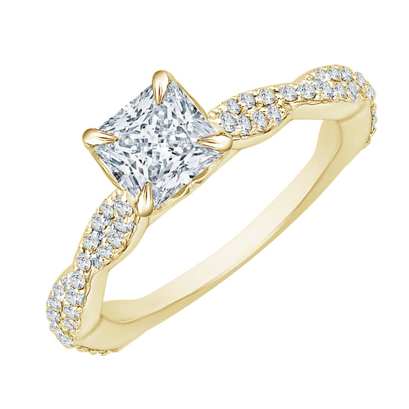 Zlatý diamantový prsteň pre zásnuby 75139