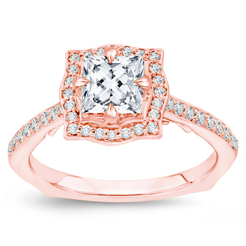 Diamantový zásnubný prsteň z ružového zlata