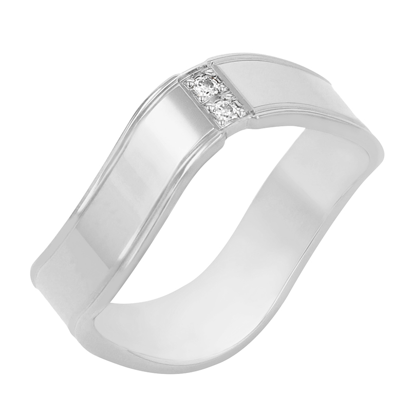 Dámský snubný prsteň z bieleho zlata 77499