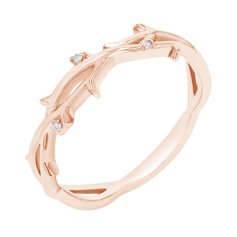 Romantický prsteň z ružového zlata 78999