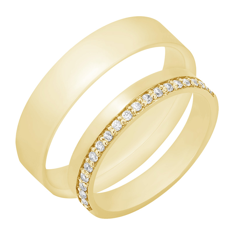 Snubné prstene s diamantmi zo žltého zlata 79009