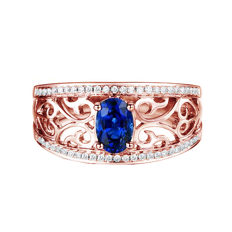 Zafírový prsteň z ružového zlata 79249