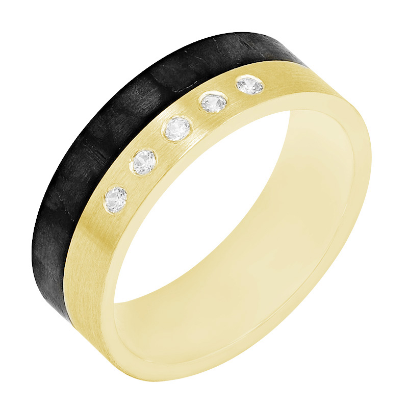 Dámský snubný prsteň s karbonom 80129