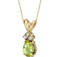 Olivínová slza v zlatom náhrdelníku s diamantmi Tamazina