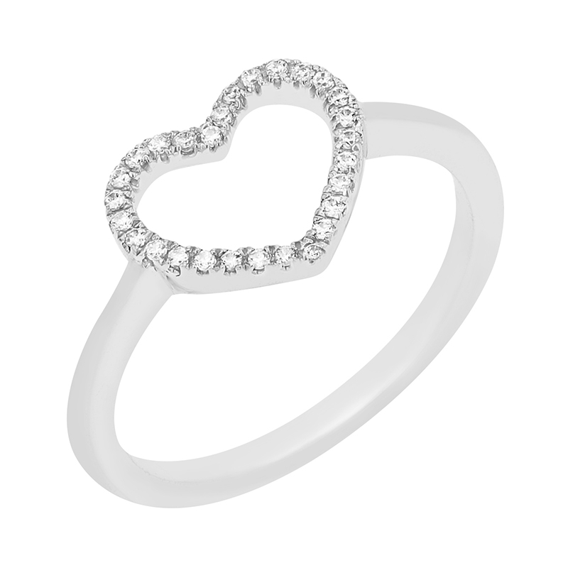 Romantický prsteň s diamantmi z bieleho zlata 82599
