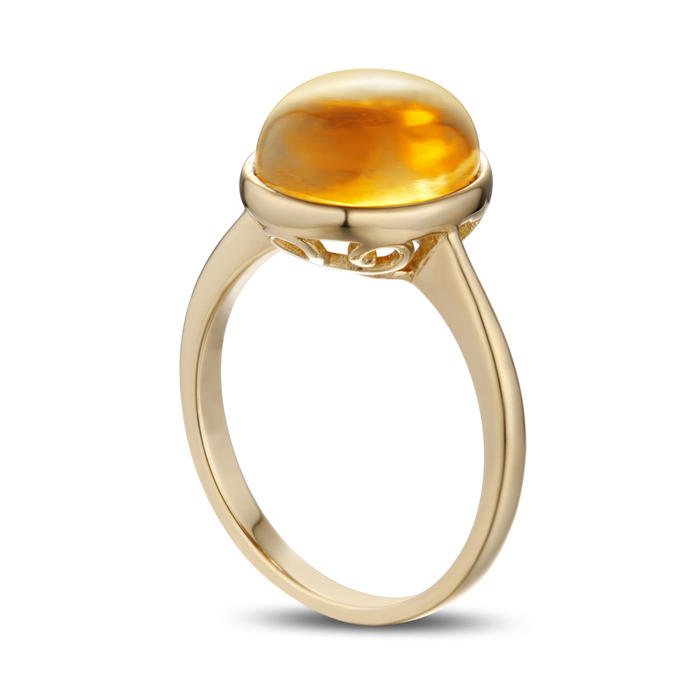 Prsteň zo zlata s oválnym citrínom 8459