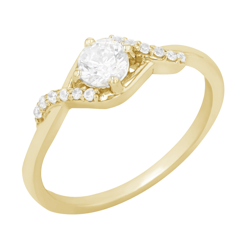 Zásnubný prsteň s postrannými diamantmi 85779