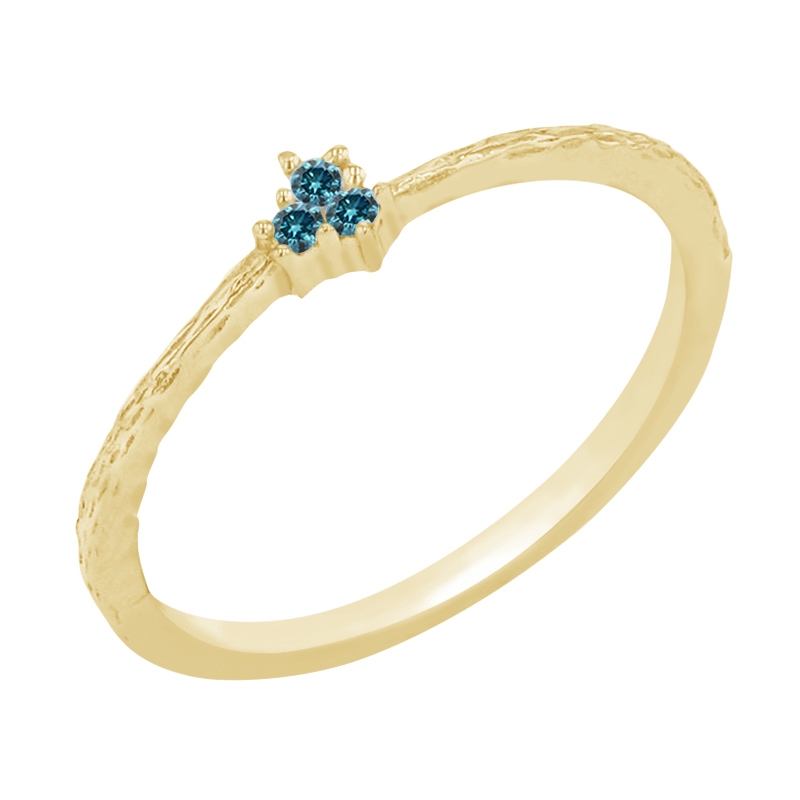 Jemný prsteň s modrými diamantmi 85879