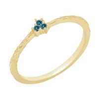 Jemný strieborný prsteň s modrými diamantmi Jenifer