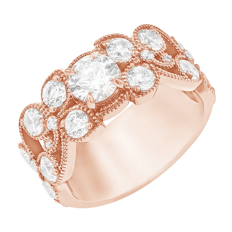Luxusný prsteň so syntetickými diamantmi zo zlata