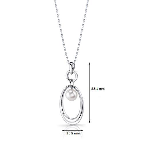 Strieborný perlový náhrdelník 9289