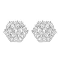 Náušnice v hexagon tvare s lab-grown diamantmi Alva