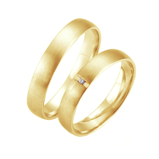 Zlaté svadobné prstene s diamantom Zion 96229