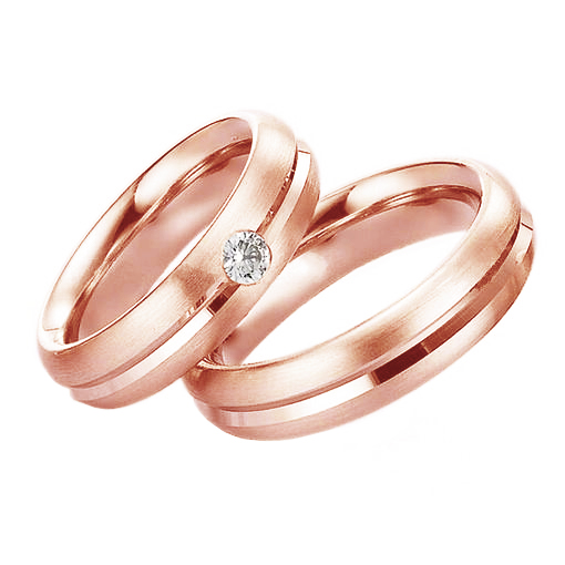 Zlaté svadobné prstene s diamantom Tory 96239