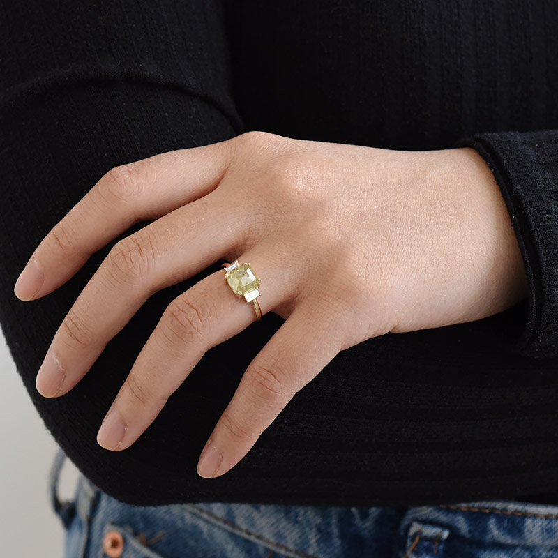 Zlatý prsteň so žltým salt and pepper diamantom 96409