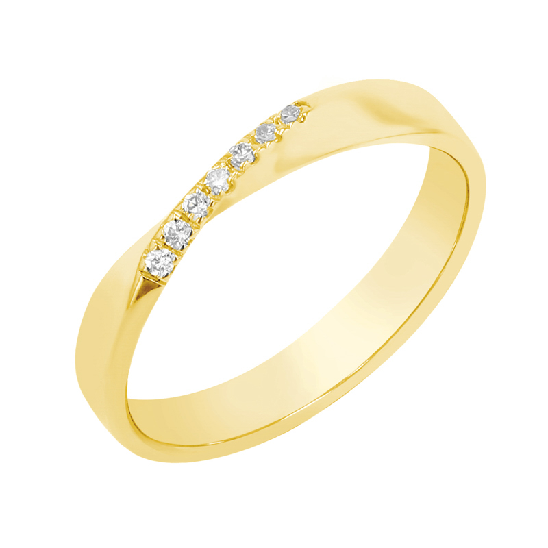 Zlaté prepletené svadobné obrúčky s diamantmi Mill 98809