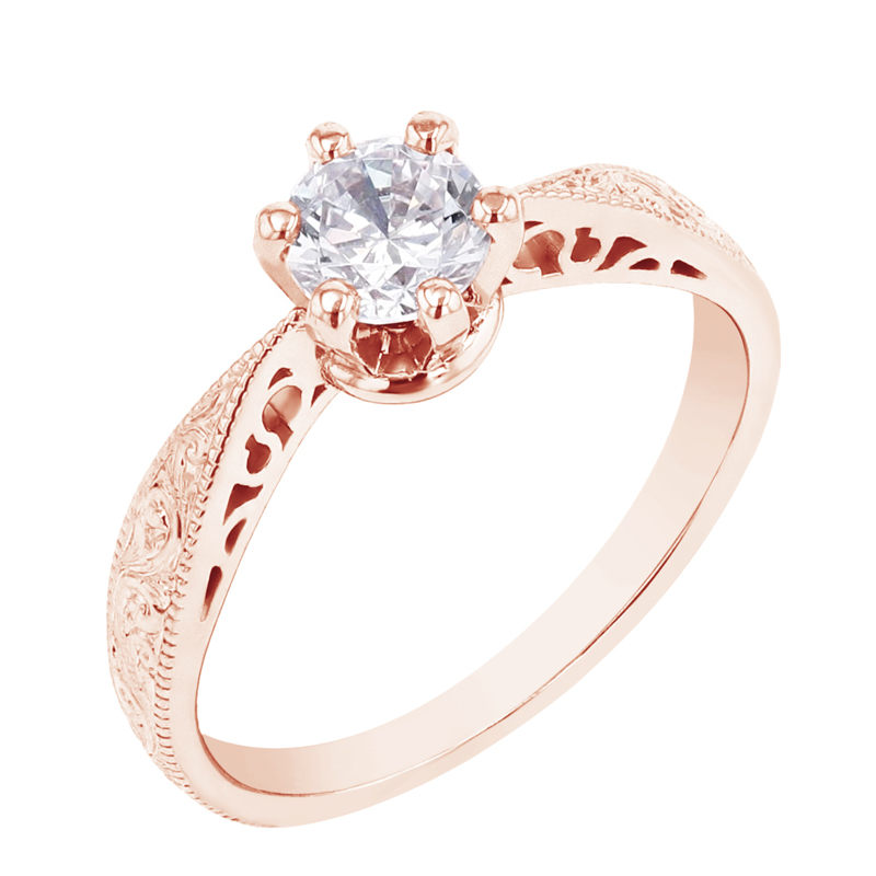 Zásnubný vintage prsteň s diamantom Javion 98849