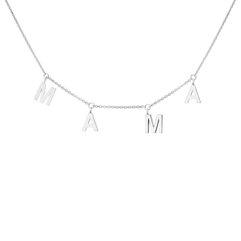 Strieborný náhrdelník s písmenami Mama 99629